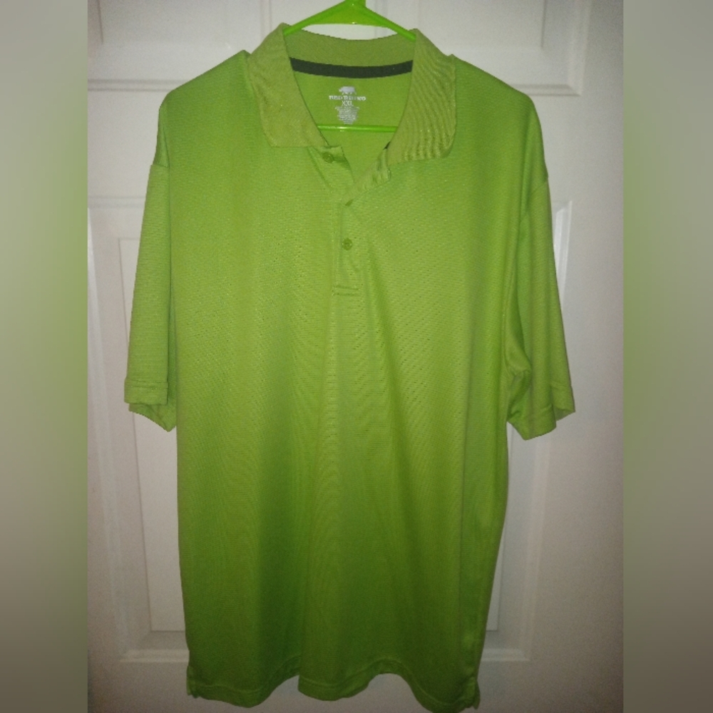 3/$10 Red Rhino Men's XXL Ribbed Green Collared Button down Like New 💚
